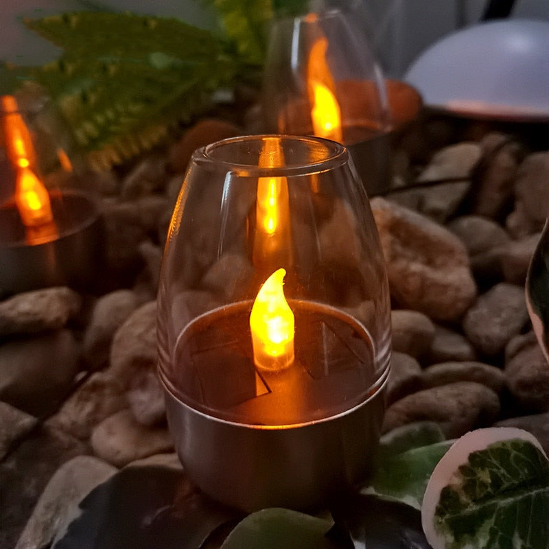 Outdoor Solar Lights Garden Decoration Light Led Candle Lamps Lawn Deck Night Fro Courtyard Pathway