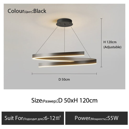 Dining Room Chandelier Master Bedroom Light Modern Minimalist Living Dining Table Round Lamps Black