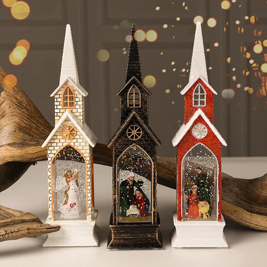 Christmas Decoration Led Electronics Wind Lantern Small Church Ornament Catholic Angel Jesus Holy