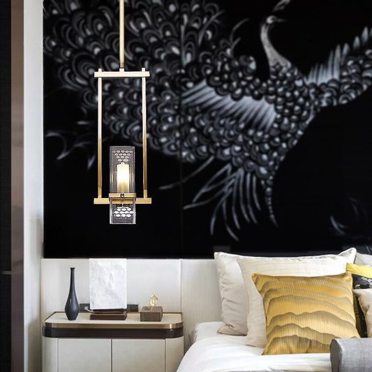 New Classical Copper Bedside Pendant Light Led G9 Simple Suspension Luminaire Study Porch Bedroom