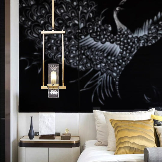 New Classical Copper Bedside Pendant Light Led G9 Simple Suspension Luminaire Study Porch Bedroom