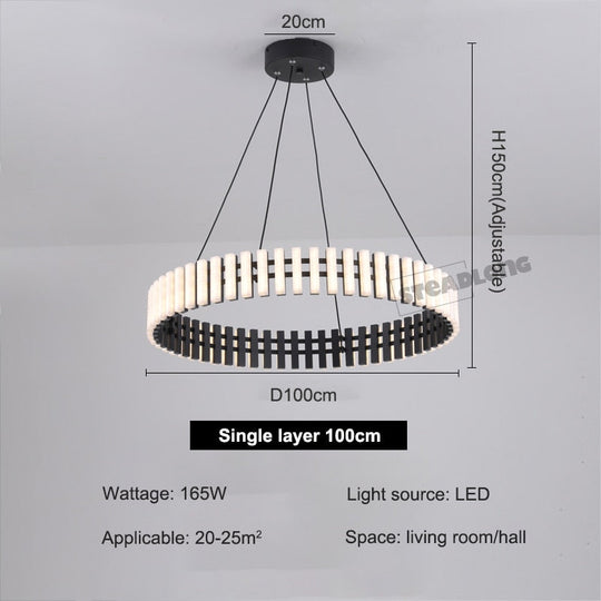 Modern Led Piano Ceiling Chandeliers Nordic Ring Living Dining Room Pendant Lamp Bar Bedroom