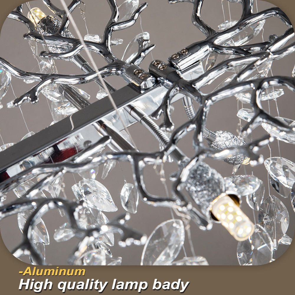 Layla - Elegant Crystal Pendant Light For Living Dining & Bedrooms In Chrome Gold Chandelier