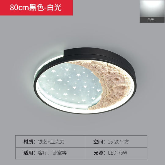 Modern Moon Ceiling Light Luxury Simple Bedroom Chandelier Creative Home Warm Sky Star Dining Room