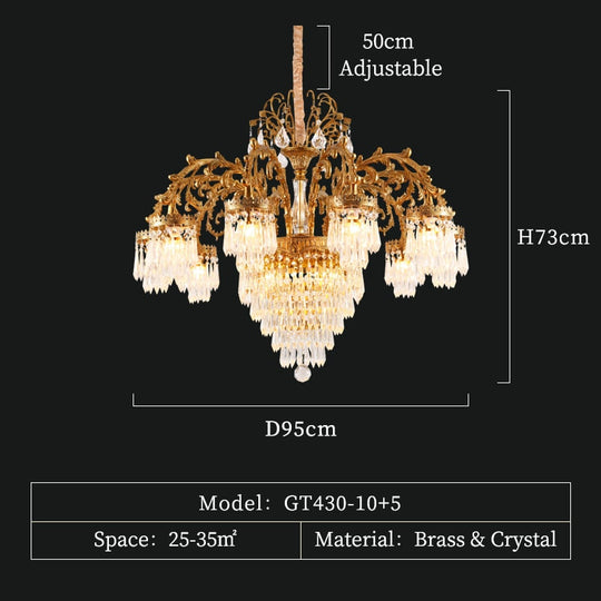 Victoria Solid Brass/Copper Hanging Light Fixture Pendants Raindrop Crystal Glass Prism Chandelier