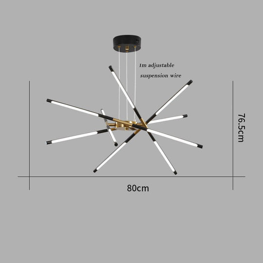Nordic Screw Propeller Led Chandeliers For Living Dining Room Pendant Lights Iron Art Light Stick