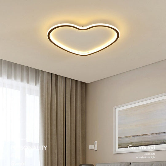 Princess Heart Led Modern Ceiling Lamps Dimmable Children Room Living Bedroom Lighting Wedding