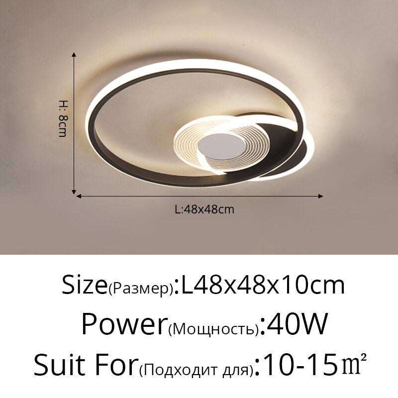 Nordic Square Living Room Bedroom Ceiling Lights Personality Creative Recessed Led Lamp Minimalist