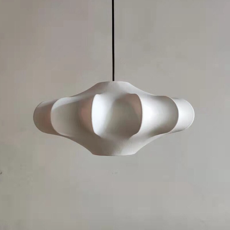 Nordic Silk Living Room Led Pendant Lights Bedroom Bedside Dining Table Fabric Deco Lighting