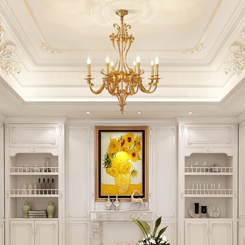Arcadia - Luxury French Vintage Copper Chandelier Lighting Fixture For Villa Hotel And Church