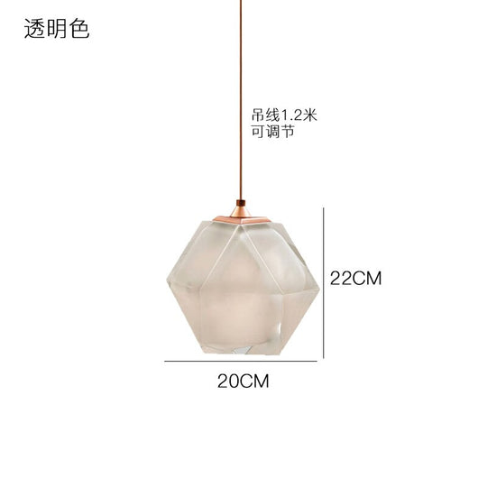 American Simple Geometric Creative Diamond Glass Pendant Lights Modern Lustre Suspension Luminaire