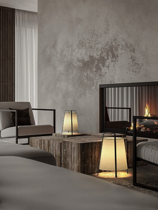 Japanese Retro Fabric Floor Lamp - Iron Led Lighting For Living Room Bedroom Corridor Modern Art