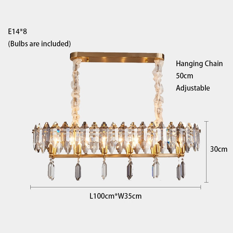 Modern Dimmable Led Chandeliers - Black Gray Crystal Lustres For Bedroom Decor & Ceiling Home