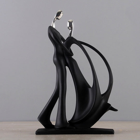 Nordic - Inspired Elegant Dancing Duo Resin Figurine - Home Decor Accent For Living Space