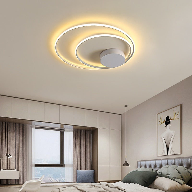 Nordic Led Ring Chandeliers Bedroom Main Lamp Simple Modern Personality Creative Lighting Art