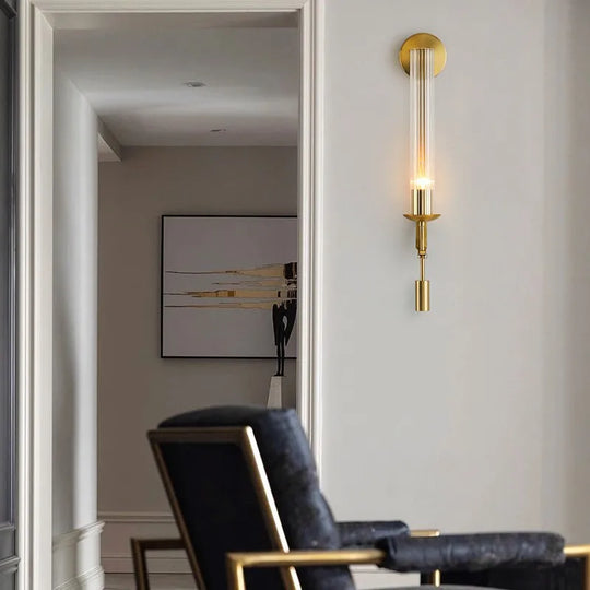 Elegant Copper Wall Sconce Lamp - Versatile Lighting For Living Room Bedroom And More