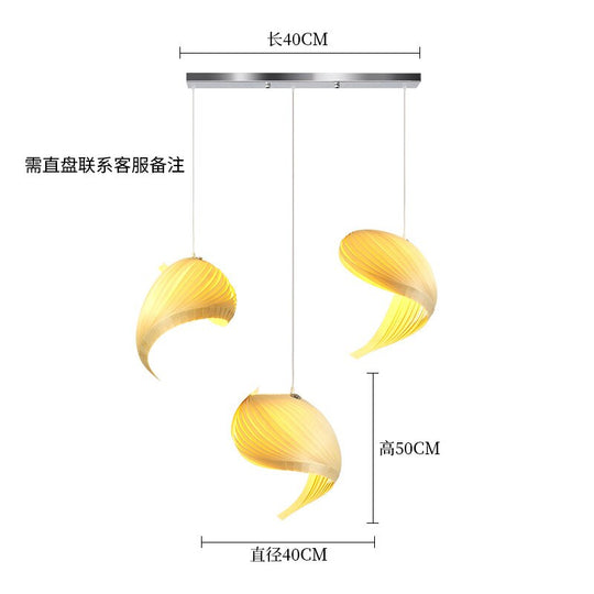 Creative Conch - Inspired Wooden Chandelier - Unique Hollow Light Fixtures For Living Room