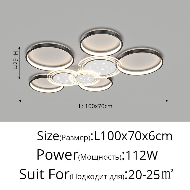Simple And Modern Atmosphere Household Round Chandeliers Nordic Living Room Lamp New Creative