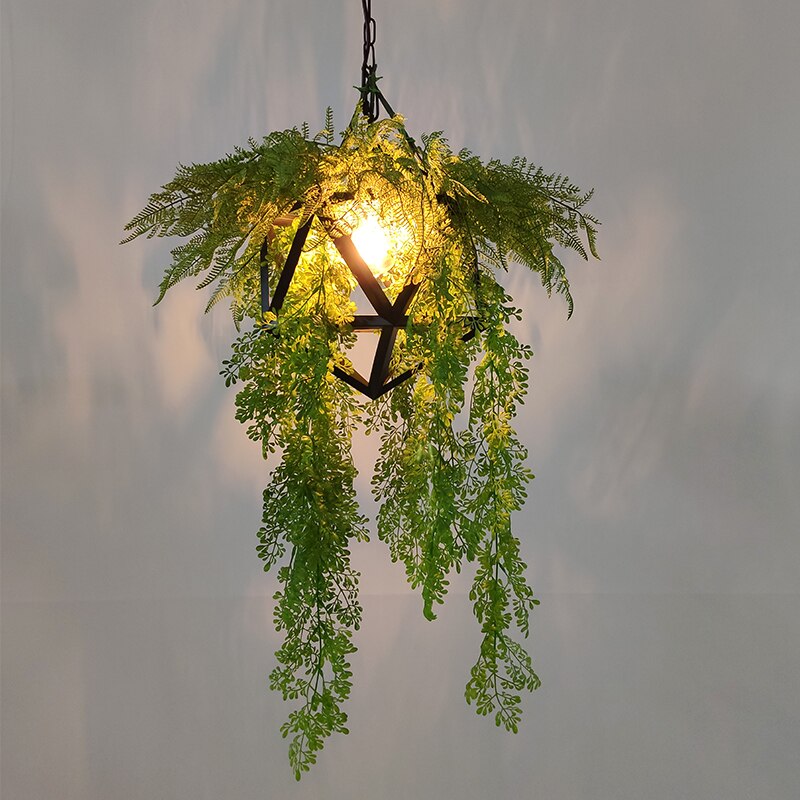 Restaurant Plant Hotel Lobby Atmosphere Pendant Light Small Fresh Green Retro Industrial Wind Front