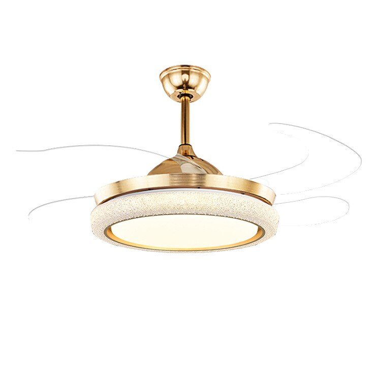 42 - Inch Invisible Ceiling Fan - Features 96W Led Lamp 3 - Color Change Retractable Blades And