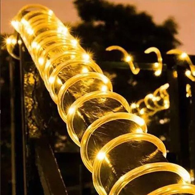 32M 300Leds Solar Powered Led Rope Strip Lights Outdoor Waterproof Fairy Garden Garland For