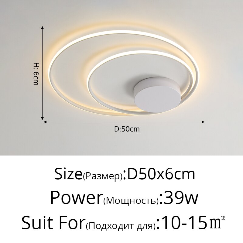Nordic Led Ring Chandeliers Bedroom Main Lamp Simple Modern Personality Creative Lighting Art