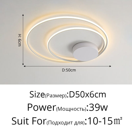 Nordic Led Ring Chandeliers Bedroom Main Lamp Simple Modern Personality Creative Lighting Art