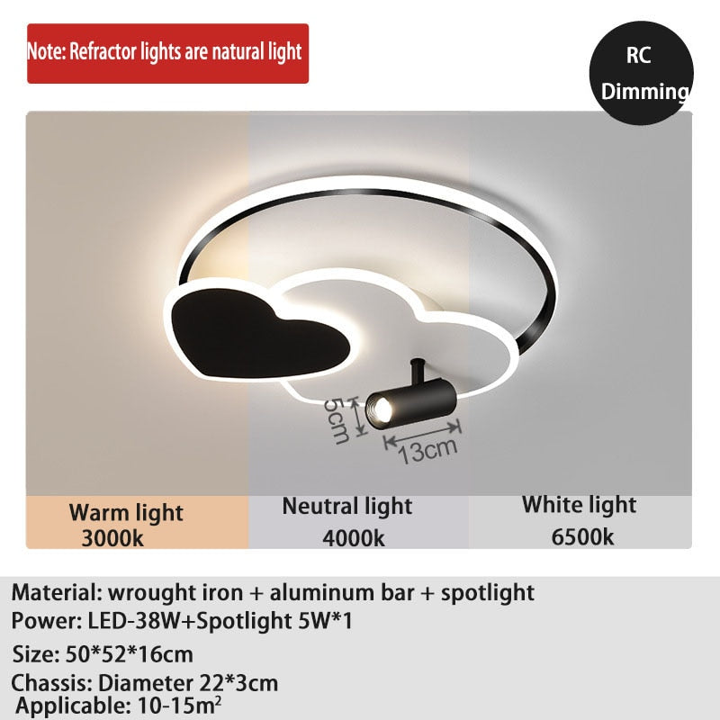 Modern Heart - Shaped Led Spotlight Ceiling Light Bedroom Study Led Children’s Room Indoor