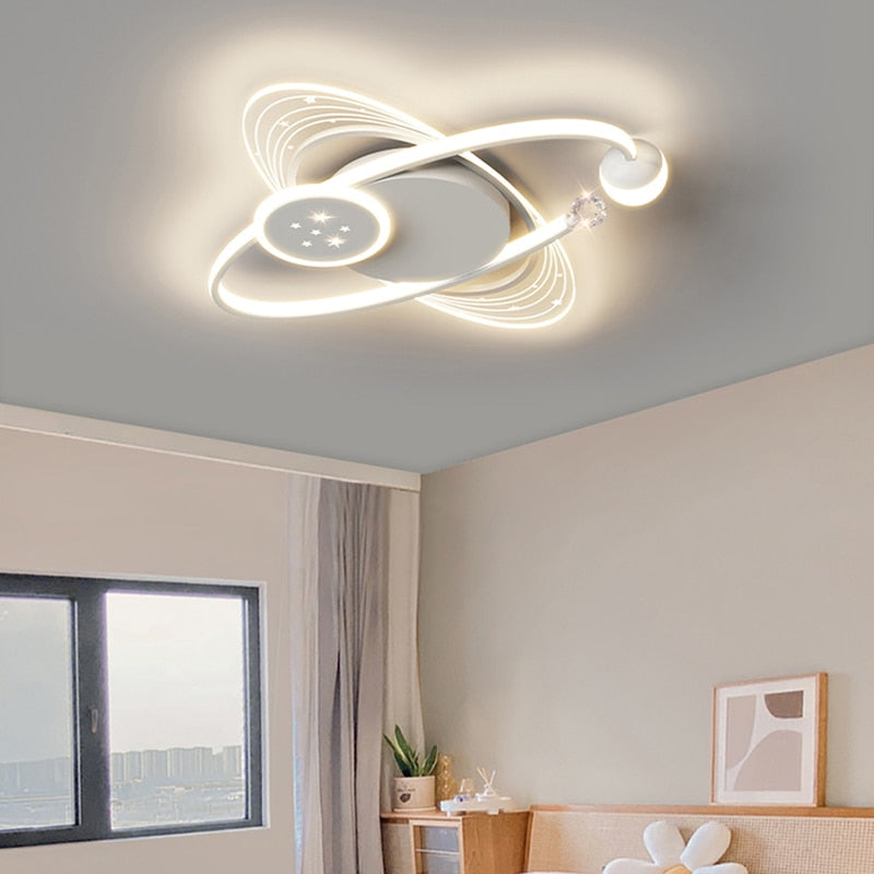 Round Living Room Led Chandeliers Luxury Bedroom Full Of Stars Gold Chandelier Simple Modern