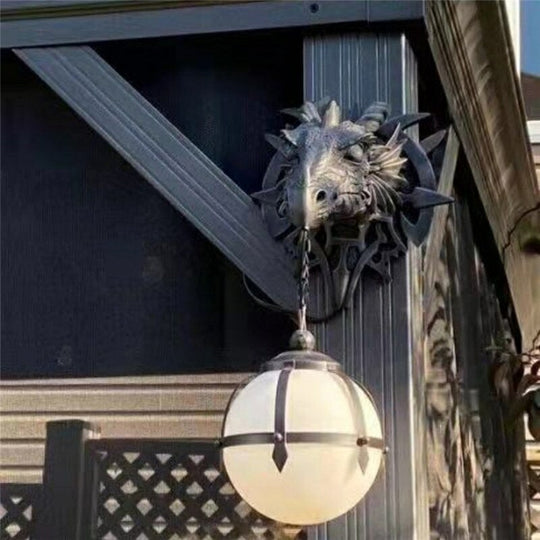 Led Dinosaur Hanging Lamp Lantern Industrial Style Resin Dragon Head Crafts Pendent Halloween