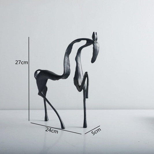 Simple Creative Metal Hollow Out Horse Desktop Ornament Animal Sculpture Living Room Decoration