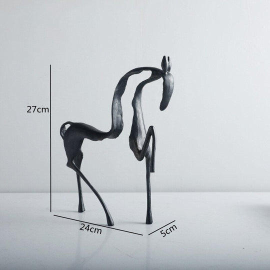 Simple Creative Metal Hollow Out Horse Desktop Ornament Animal Sculpture Living Room Decoration