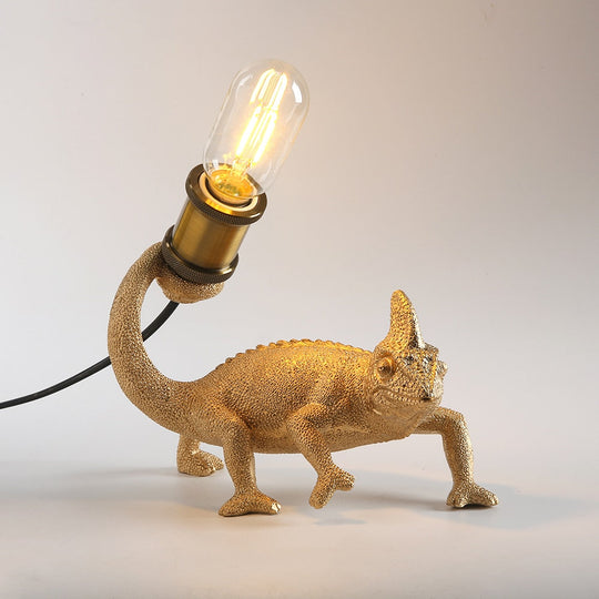 Nordic Resin Chameleon Table Lamp - Modern Led Desk Night Light For Living Room And Bedroom Decor