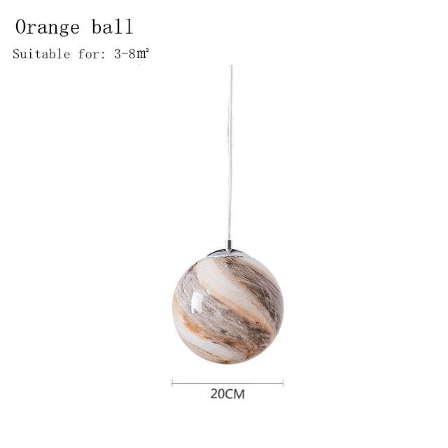 Acrylic Planet Pendant Light Children Room Space Star Led Hanging Lamp Retro Earth Ball Home Decor