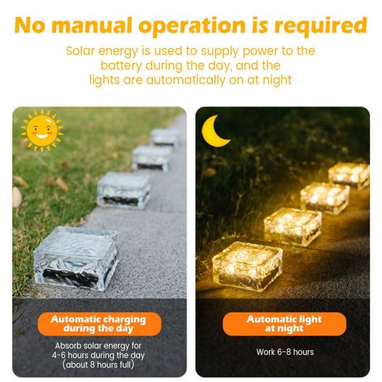 4Pcs Solar Led Lights Outdoor Decor Lawn Lamp Brick Light Sunlight For Landscape Pathway Garden