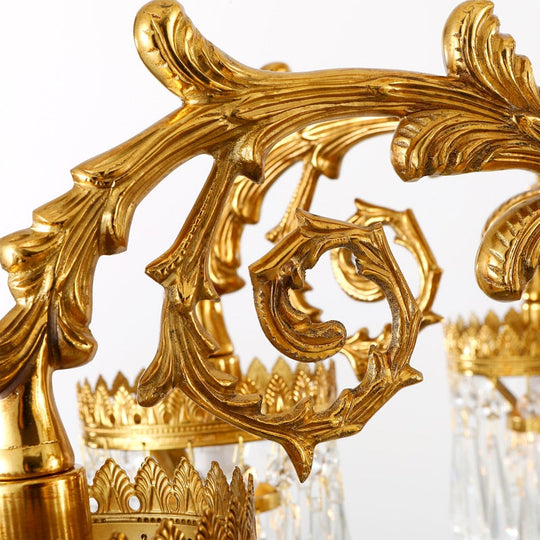 Victoria Solid Brass/Copper Hanging Light Fixture Pendants Raindrop Crystal Glass Prism Chandelier