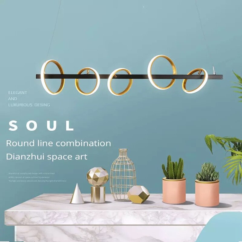 Nordic Modern Restaurant Led Hanging Light Industrial Pendant Lamps Indoor Lighting For Dining