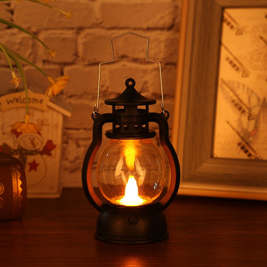 Retro Solar Powered Lamp Hanging Lanterns Warm Light Hollow Lights With Handle Outdoor Garden