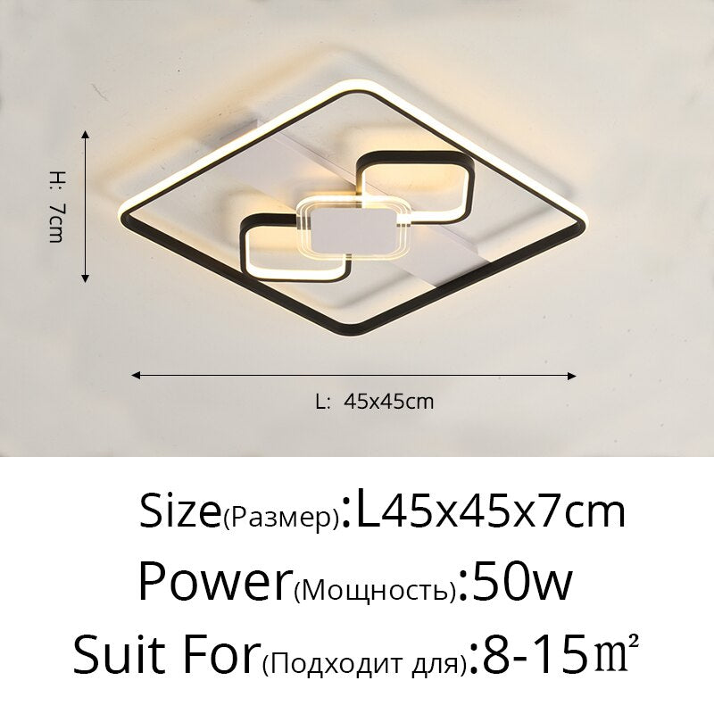 Modern Minimalist Ceiling Lights Gold Black White Geometric Lamp For Kitchen Living Room Bedroom