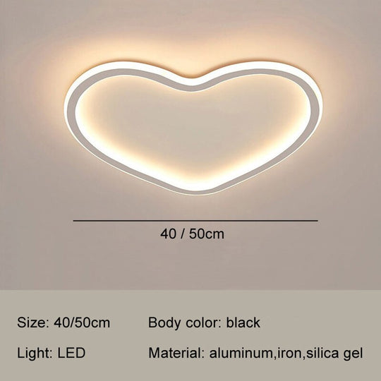 Princess Heart Led Modern Ceiling Lamps Dimmable Children Room Living Bedroom Lighting Wedding