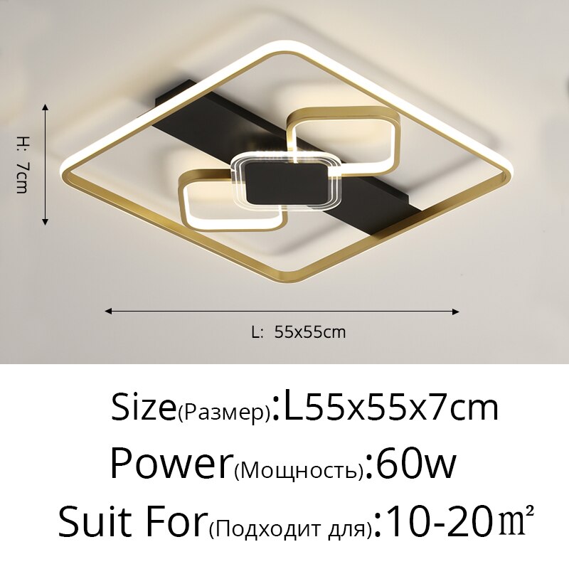 Modern Minimalist Ceiling Lights Gold Black White Geometric Lamp For Kitchen Living Room Bedroom