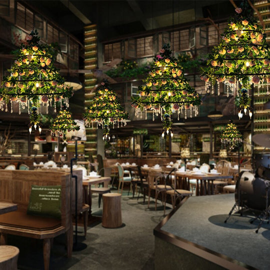 Simulation Christmas Tree Green Plant Pendant Light Theme Restaurant Party Banquet Hall Decoration