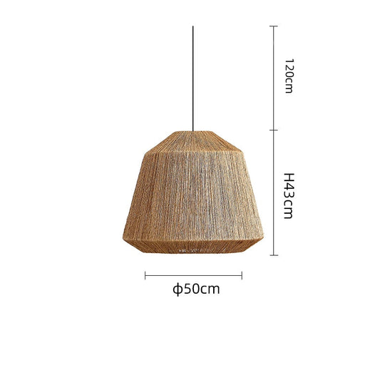 Retro Japanese Loft Wood Chandeliers Homestay Aisle Cafe Bar Hemp Rope Rattan Art Restaurant