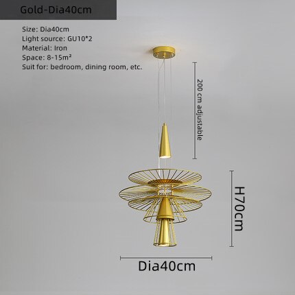 Nordic Design Wrought Iron Multi - Layer Mesh Spotlight Pendant Chandelier For Hotel Dining Room