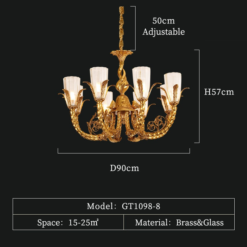 French Style All - Copper Luxury Vintage Chandelier Indoor Warm Romantic Villa Hall Bedroom Study