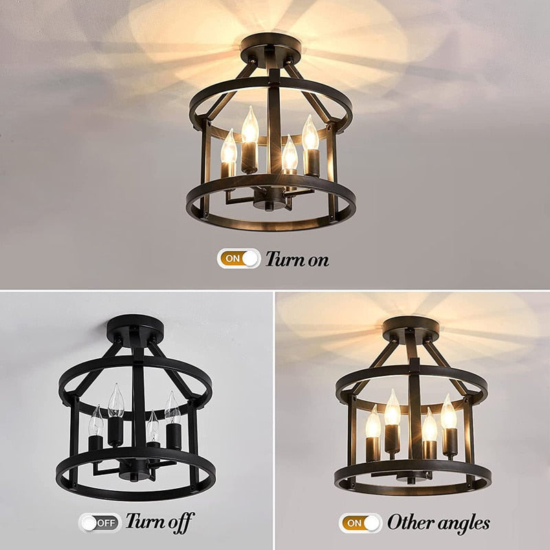 Retro American Vintage Chandelier Ceiling Light Farmhouse Living Room Dining Porch Lamp Kitchen
