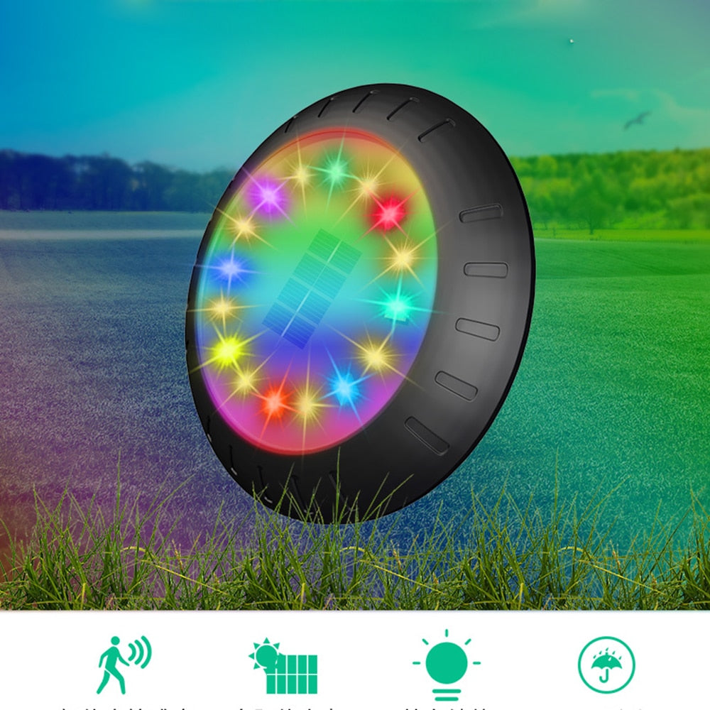 8Leds Solar Powered Under Ground Colorful Lamps Outdoor Waterproof Garden Landscape Lighting For