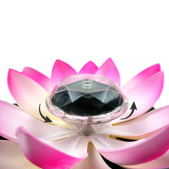 2Pcs Solar Lotus Light Led Energy Saving Night Lamp Waterproof Garden Pool Pond Fountain Decoration