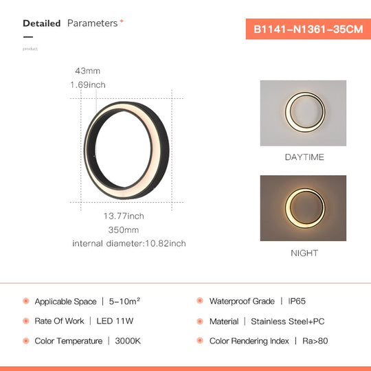 Outdoor Wall Light Modern Ip65 Waterproof 110V 260V Led Villa Terrace Garden Street Round Moon