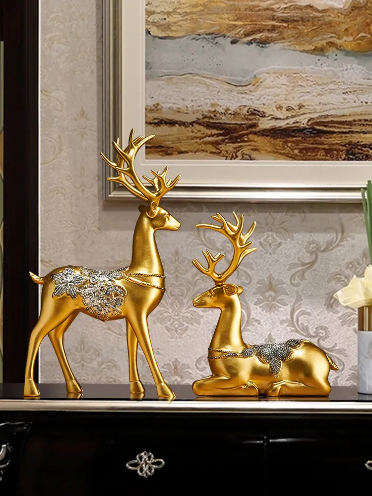 2Pscandinavian Deer Decoration Porch Cabinet Living Room Tv Small Furniture Housewarming Gift Home
